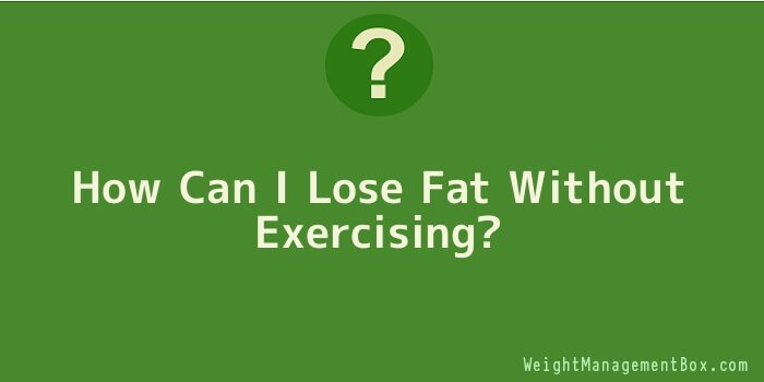 How Can I Lose Fat Without Exercising